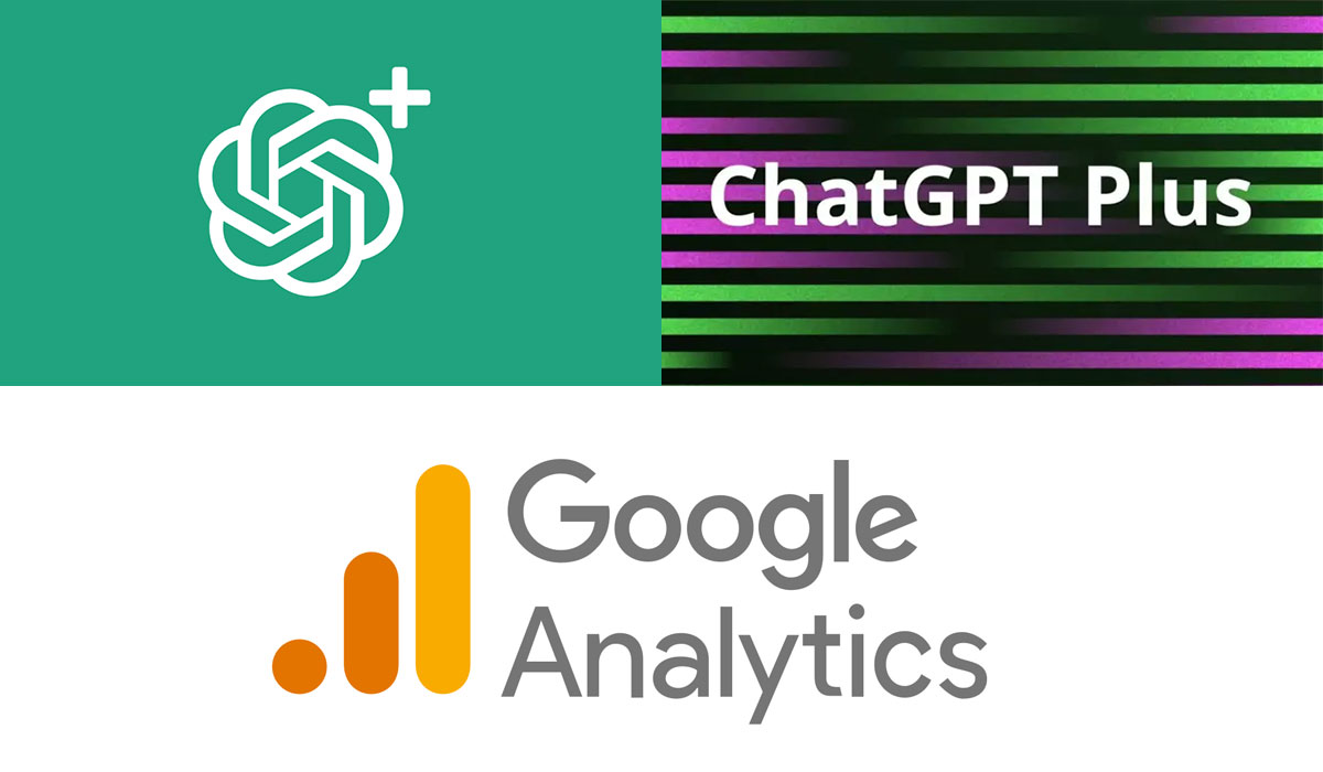 ChatGPT Plus and Google Analytics logos.
