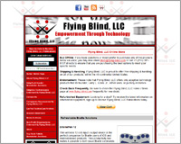 Screen Shot of the Flying Blind, LLC Online Store.